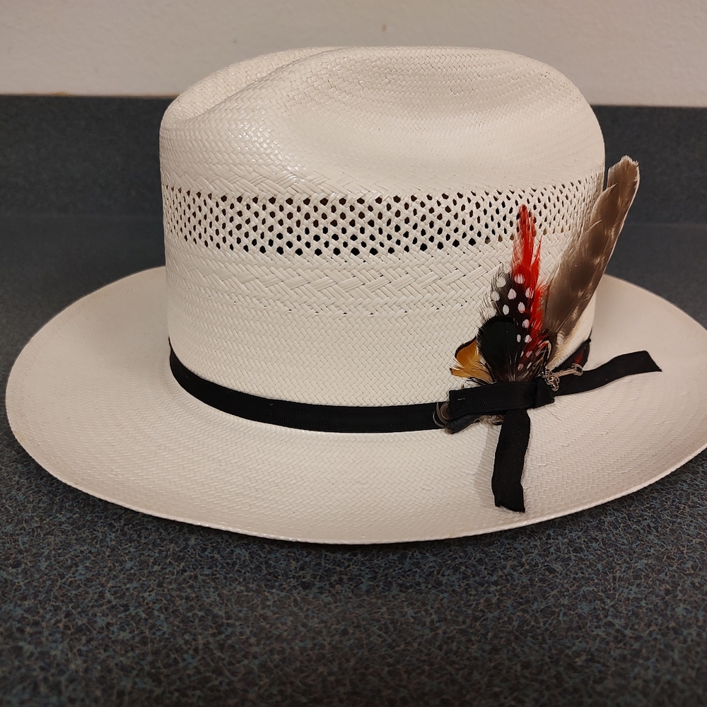 Stetson Open Road 10x Straw Cowboy Hat Fedora 7 3/8 59cm